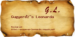 Gugyerás Leonarda névjegykártya